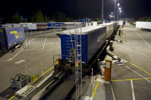 Train chargé Bettembourg - Lorry Rail - Nuit