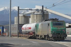 Train chargé Le Boulou - Lorry Rail